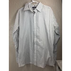 Pelaco Men’s Shirt Blue White Striped Slim Fit Long Sleeve Button Size‎ XXL